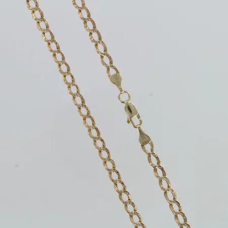 Panssarikaulaketju, huomattavia käytön jälkiä, pituus 55cm, 585,   Paino: 6,2 g