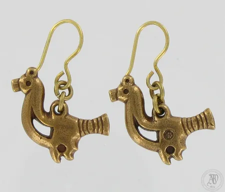 Korvakorut, Lintunen, Kalevala Koru, korkeus 30mm, pronssia