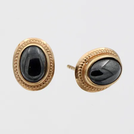 Hematiittikorvakorut, korkeus 11mm, taustat puuttuu, 585br, Paino: 1,3 g