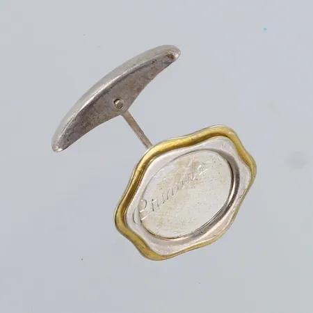 Kalvosinnappi, kaiverrettu, korkeus 17mm, 925br,  Paino: 4,2 g
