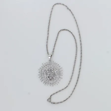Kaulakoru Täysikuu, design Tapio Wirkkala Kultakeskus, ketjun pituus 45cm ja riipuksen Ø 45mm, 830,   Paino: 8,4 g
