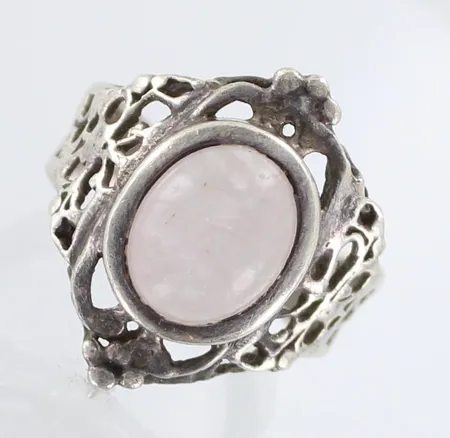 kivisormus, käytön jälkiä, koko 18¼, 925br,  Paino: 6,5 g
