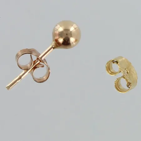 Korvakoru ja korvakorun tausta, korvakorun korkeus 4mm, 585,  Paino: 0,3 g