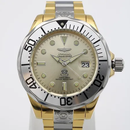 Teräsrannekello, Invicta, Grand Diver, automaatti, ref. INV16033, taulun Ø 47mm, rannekkeen pituus 190mm