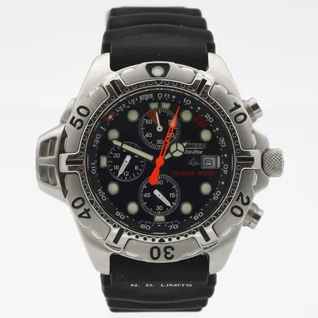 Teräsrannekello, Citizen Eco-Drive, Promaster Aqualand 200M, quartz, rungon Ø 42mm, kumiranneke. kuvaustekstiä muutettu 18.05.2023
