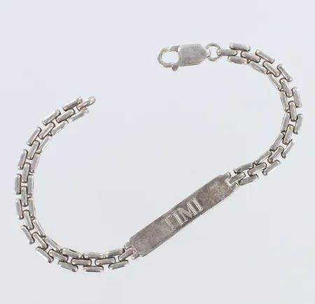 Laattaranneketju, kaiverrettu, pituus 170mm, 925,  Paino: 12 g