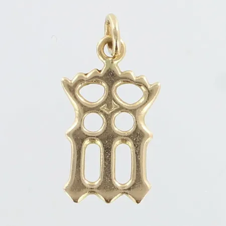 Riipus, korkeus 22mm, Neitsyt Maria kruunulla - Inarin hopea, 585,  Paino: 1,4 g