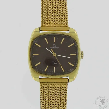 Teräsrannekello Certina Club 2000, automaatti 23 - 38, 17-kivinen, Ø 34mm, pituus 200mm, paljon käytöstä aiheutunutta kulumaa.   