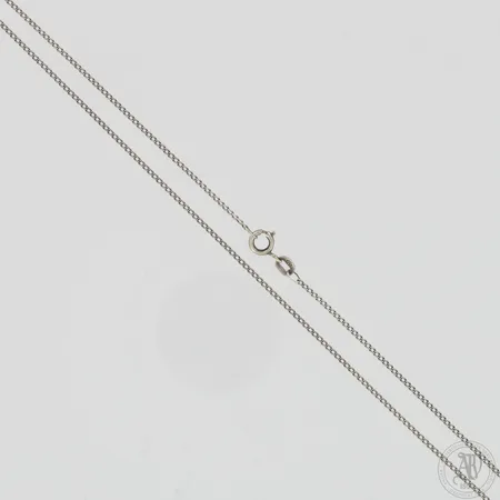 Panssarikaulaketju, pituus 49cm, leveys 1mm, 925,  Paino: 2 g