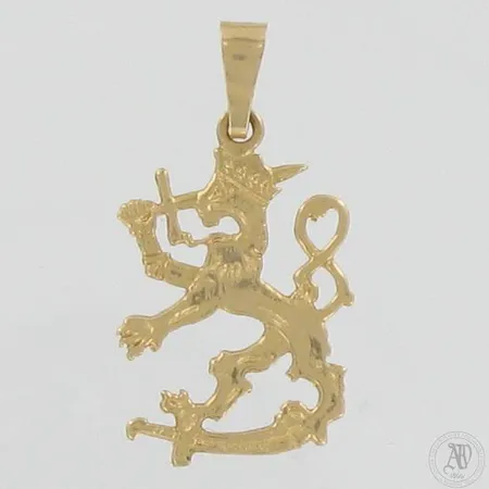 Leijona-riipus, korkeus 25mm, leveys 15mm, 585,  Paino: 1,2 g