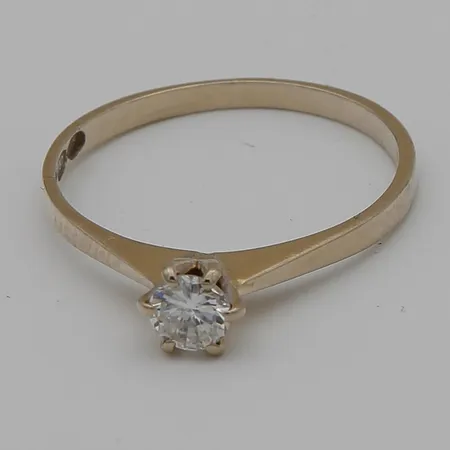 Timanttisormus 1xn.0.25ct, koko 17, 750 valkokultaa,  Paino: 1,5 g