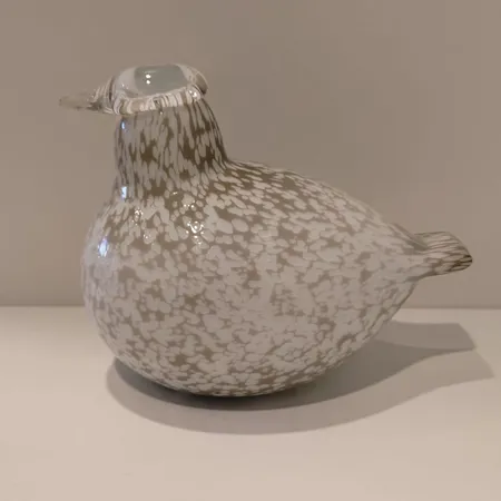 Lasilintu, Signeeraus Oiva Toikka Nuutajärvi, Riekko, korkeus 115mm, pituus 143mm