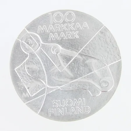 Juhlaraha, Ateneum 1989, nimellisarvo 100mk, 925,   Paino: 24 g