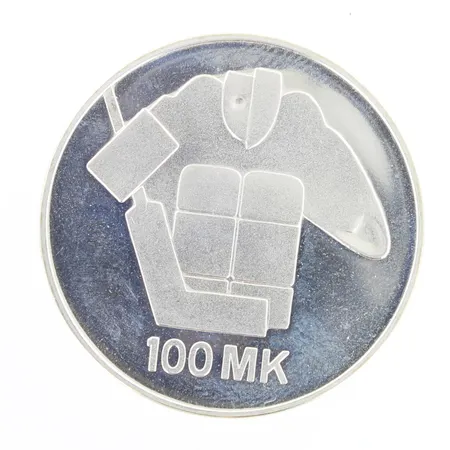 Juhlaraha, Suomi 1991, nimellisarvo 100mk, 830,  Paino: 24,2 g
