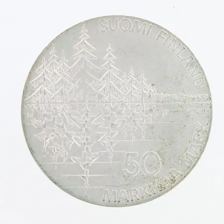 Hopearaha, Kalevala 1835-1985, nimellisarvo 50mk, 500,   Paino: 20 g