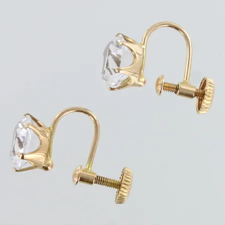 Kivikorvakorut, käytön jälkiä, korkeus 12mm, 585br,  Paino: 2,3 g