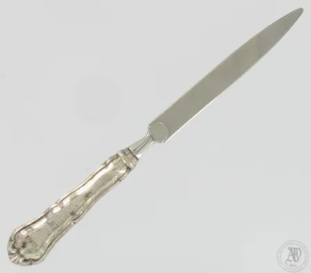 Kirjeveitsi, Chippendale, kaiverrettu, pituus 220mm, 830br,  Paino: 70 g