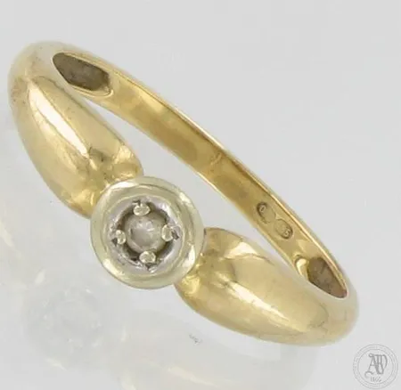 Timanttisormus 1xn.0.03ct, koko 17, 585,  Paino: 1,8 g