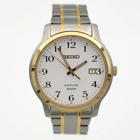 Teräsrannekello Seiko Sapphire 100M Quartz, rungon Ø 41mm, hihnan pituus 200mm