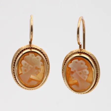 Camee-korvakorut, korkeus 20mm, 585br,  Paino: 1,6 g