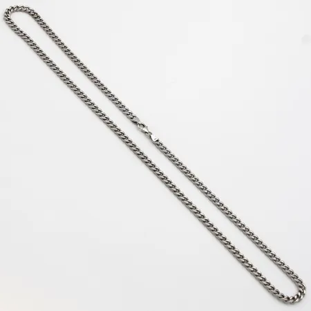 Panssarikaulaketju, pituus 51cm ja leveys 4mm, 585 valkokulta,  Paino: 10,3 g