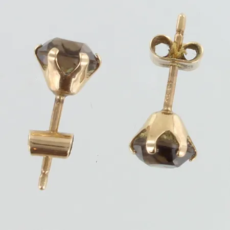 Kivikorvakorut, käytön jälkiä, kivissä kulumaa, korkeus 7mm, 585br,  Paino: 1,8 g