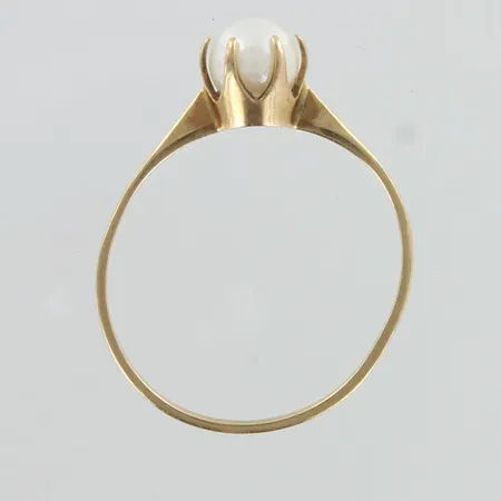 Viallinen helmisormus, koko 18½, 585,  Paino: 1,6 g