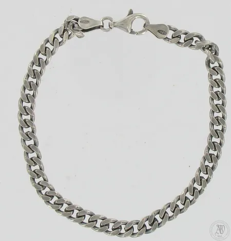Panssariranneketju, pituus 21cm, leveys 5mm, 925, Paino: 13 g