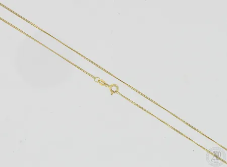 Panssarikaulaketju, pituus 60cm, leveys 1mm, 585,  Paino: 2,5 g