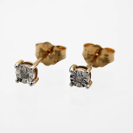 Timanttikorvakorut 2xn.0.01ct, Ø 4mm, 585,  Paino: 0,7 g