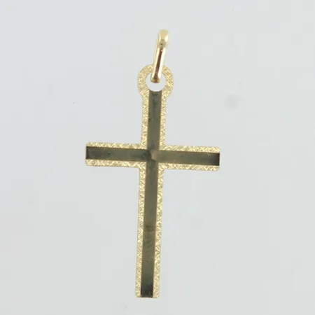 Risti-riipus, kaiverrettu, korkeus 26mm, 585,  Paino: 0,8 g