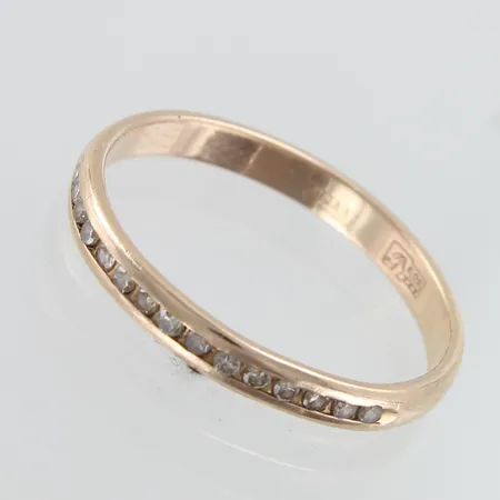 Timanttisormus 15xn.0.005ct, käytön jälkiä, koko 17¼, 585,  Paino: 1,7 g