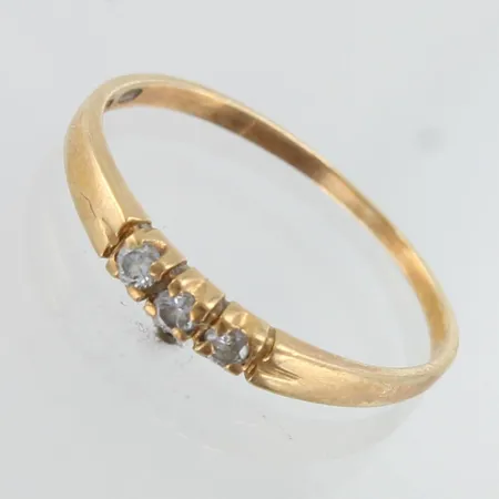 Timanttisormus 3xn.0.01ct, käytön jälkiä, koko 17, 585,  Paino: 1 g