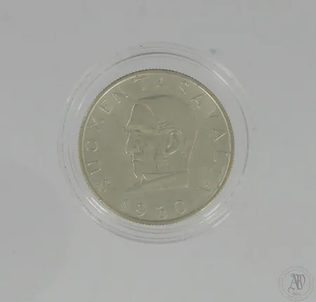 Hopearaha, Suomen markka 100 vuotta 1960, 1000mk, 875,  Paino: 14 g