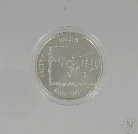 Hopeinen juhlaraha, Fredrik Pacius 200 vuotta, 10 euroa, 925,  Paino: 25,5 g
