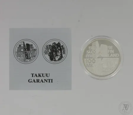 Hopeinen juhlaraha, Alvar Aallon syntymästä 100 vuotta, 100 mk, 925,  Paino: 22 g