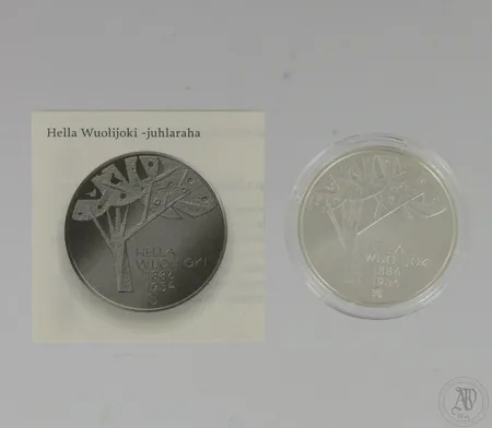 Hopeinen juhlaraha, Hella Wuolijoki, 10 euroa, 925,  Paino: 25,5 g