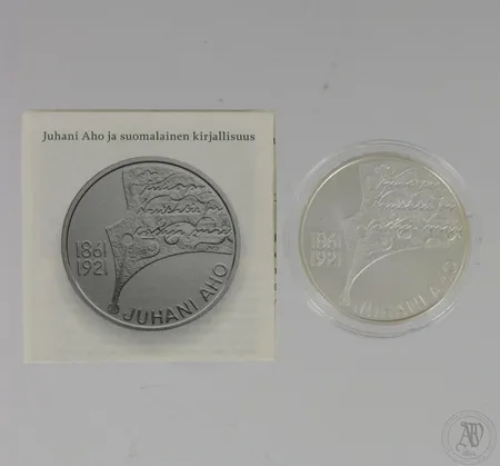 Hopeinen juhlaraha, Juhani Aho ja suomalainen kirjallisuus, 10 euroa, 500,  Paino: 25,5 g