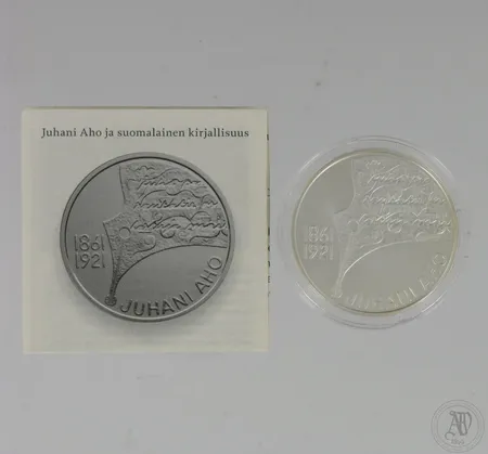 Hopeinen juhlaraha, Juhani Aho ja suomalainen kirjallisuus, 10 euroa, 500,  Paino: 25,5 g