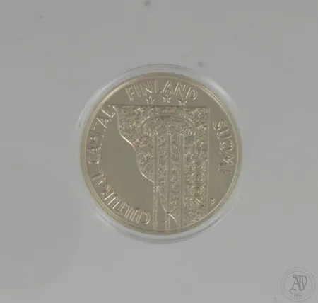 Hopeinen juhlaraha, Helsinki 450 v., 100 mk, 925,  Paino: 22 g