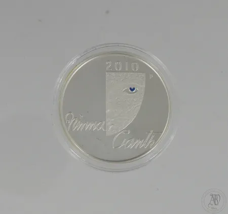 Hopeinen juhlaraha, Minna Canth ja tasa-arvo, 10 euroa, 925,  Paino: 25,5 g