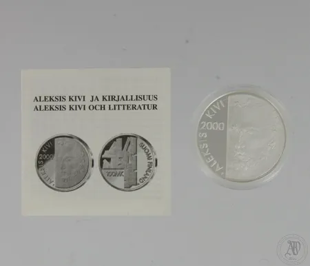 Hopeinen juhlaraha, Aleksis Kivi ja kirjallisuus, 100 mk, 925,  Paino: 22 g