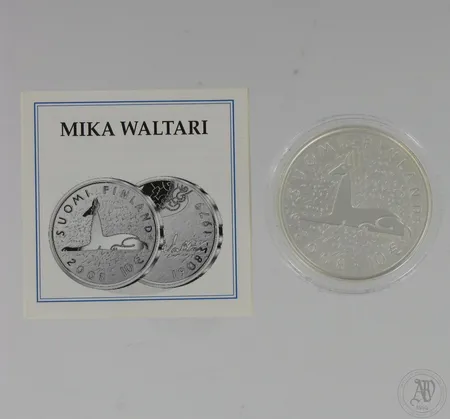 Hopeinen juhlaraha, Mika Waltari, 10 euroa, 925,  Paino: 25,5 g