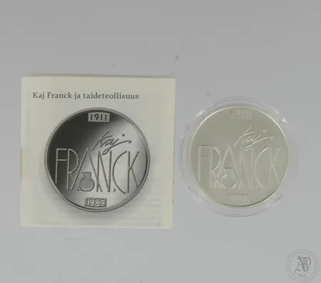 Hopeinen juhlaraha, Kaj Franck ja taideteollisuus, 10 euroa, 925,  Paino: 25,5 g