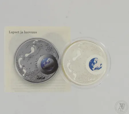 Hopeinen juhlaraha, Lapset ja luovuus, 20euroa, 925,  Paino: 33,6 g