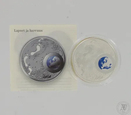 Hopeinen juhlaraha, Lapset ja luovuus, 20euroa, 925,  Paino: 33,6 g