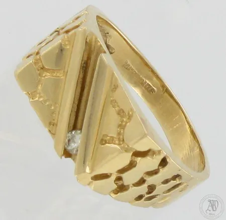 Timanttikantasormus 1xn.0.08ct (timantti suunniteltu liikkumaan istutuksessa), koko 21, 585,  Paino: 8 g