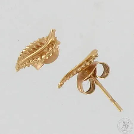 Lehti-korvakorut, korkeus 10mm, 585,  Paino: 0,6 g