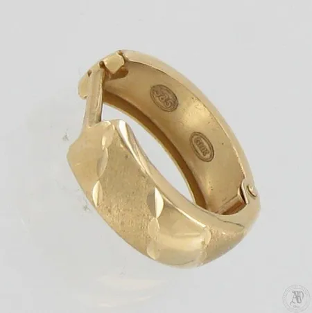 Kuvioitu pariton korvarengas, korkeus 14mm, 585,  Paino: 0,7 g