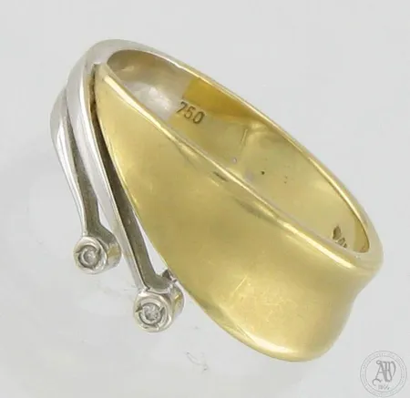 Timanttisormus 2xn.0.01ct, koko 17½, 750 valkokulta,  Paino: 5 g
